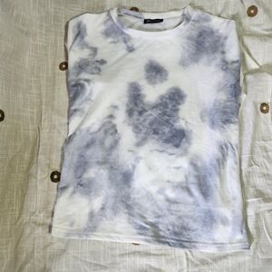 PrettyGarden Women set Top/bottom White Tie Dye Long Sleeve Crew Neck & Bottoms